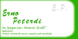 erno peterdi business card